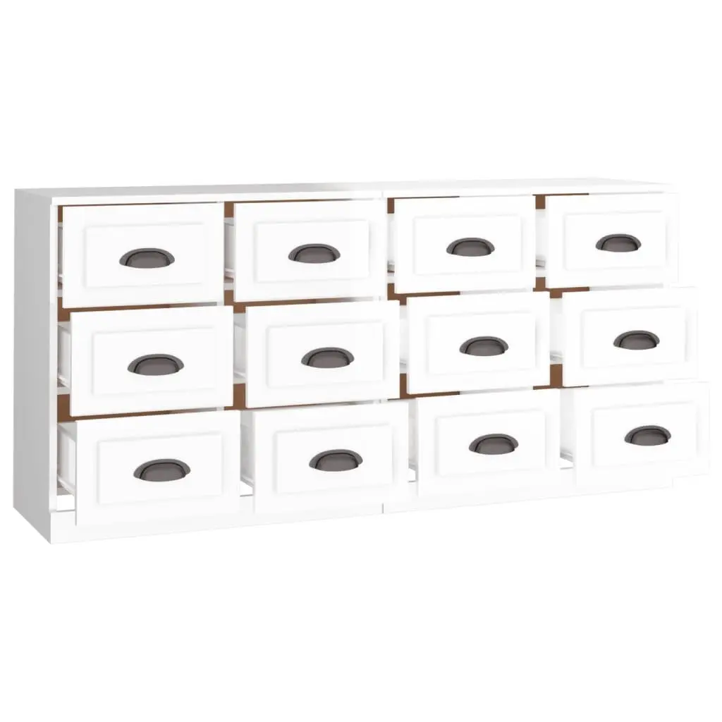 Sideboards High Gloss White Engineered Wood Storage Cabinet Furniture