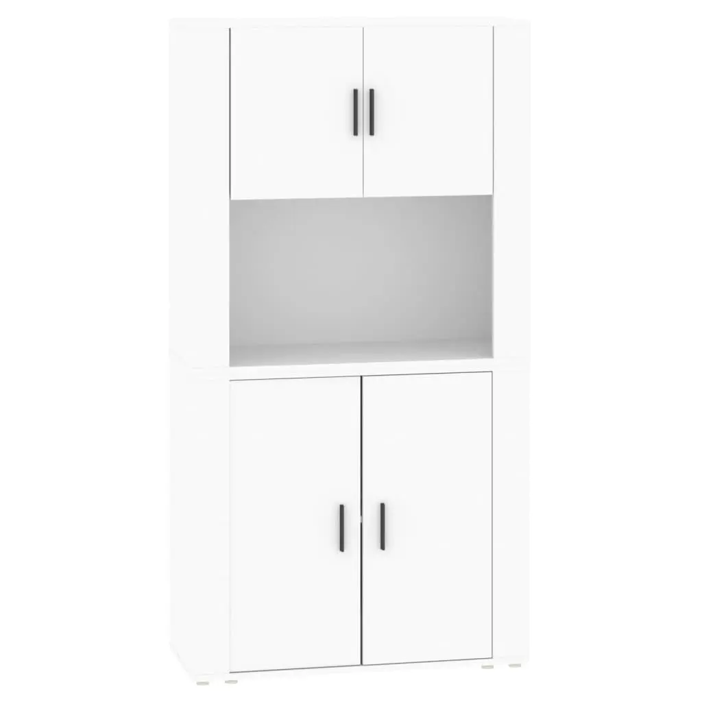 Highboard Wall-Mounted Storage Cabinet Engineered Wood White