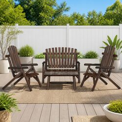 4 Piece Garden Lounge Set Outdoor Furniture Solid Wood Spruce Chairs Bench Table