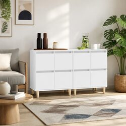 Sideboard Cabinet White Storage Furniture 60x35x70 cm Compartments Engineered