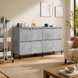 Sideboard Cabinet 2 pcs Grey Engineered Wood Storage Buffet Cupboard 60x35x70cm