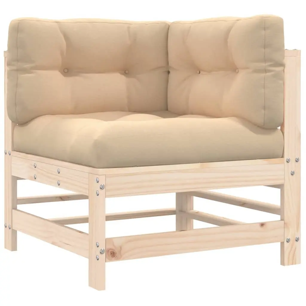7 Piece Garden Lounge Set with Cushions Outdoor Furniture Brown Wood Sofa