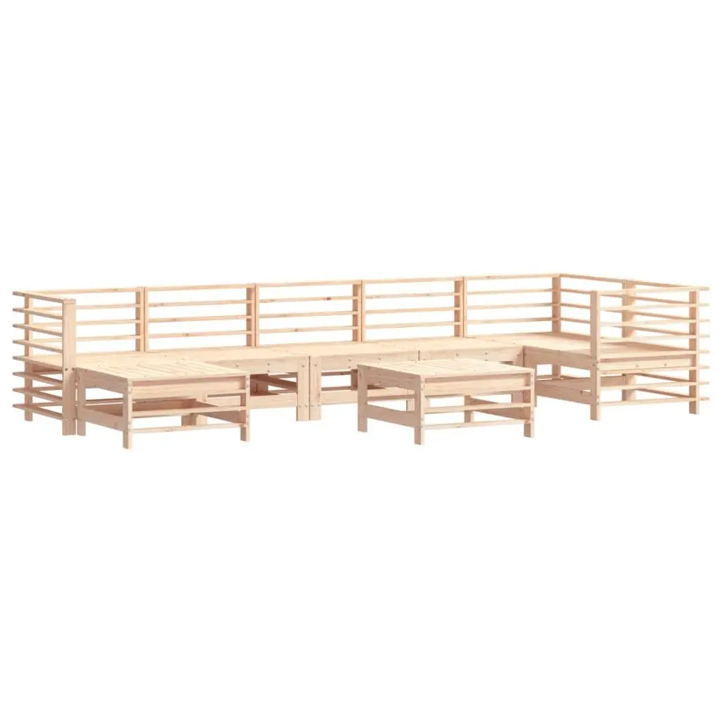 Garden Lounge Set 8 Piece Outdoor Furniture Patio Sofa Solid Pine Wood Brown