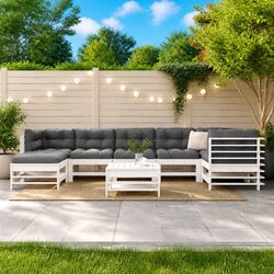 Garden Lounge Set 8 Piece Wooden Outdoor Furniture Patio Sofa with Cushions
