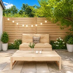 Garden Lounge Set 2 Piece Outdoor Furniture Patio Sofa with Cushions Wood