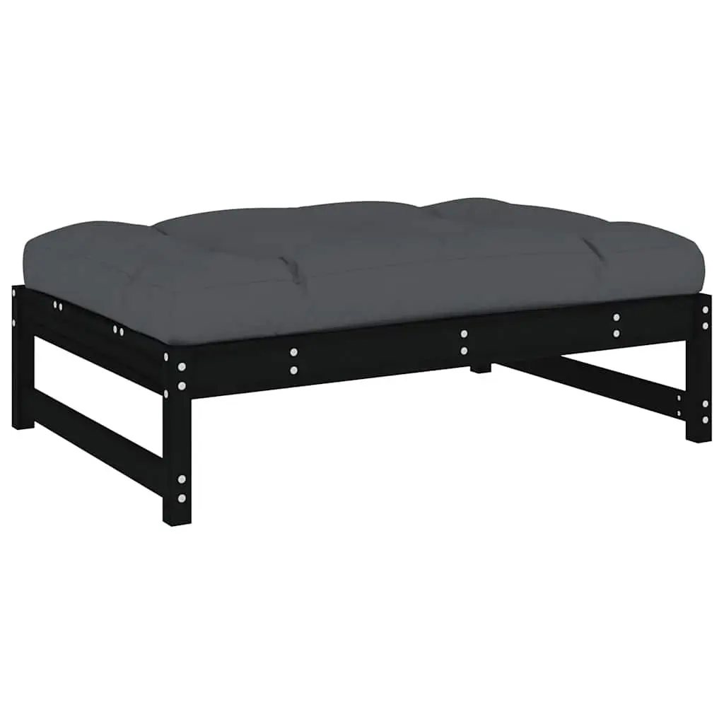Garden Lounge Set 4 Piece Outdoor Furniture Patio Sofa with Cushions Black Wood