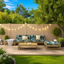 Garden Lounge Set 5 Piece Outdoor Furniture Patio Sofa with Cushions Brown
