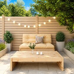 2 Piece Garden Lounge Set with Cushions Solid Wood Patio Outdoor Furniture Brown