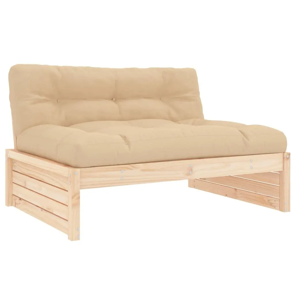 2 Piece Garden Lounge Set with Cushions Solid Wood Patio Outdoor Furniture Brown