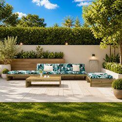 Garden Lounge Set 5 Piece Outdoor Furniture Patio Seating with Cushions Brown