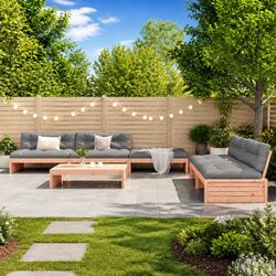 6 Piece Garden Lounge Set Outdoor Patio Furniture with Cushions Solid Wood Brown