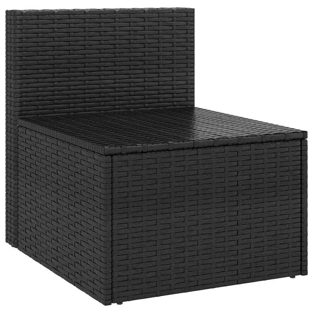 4 Piece Garden Sofa Set with Cushions Black Poly Rattan Outdoor Furniture