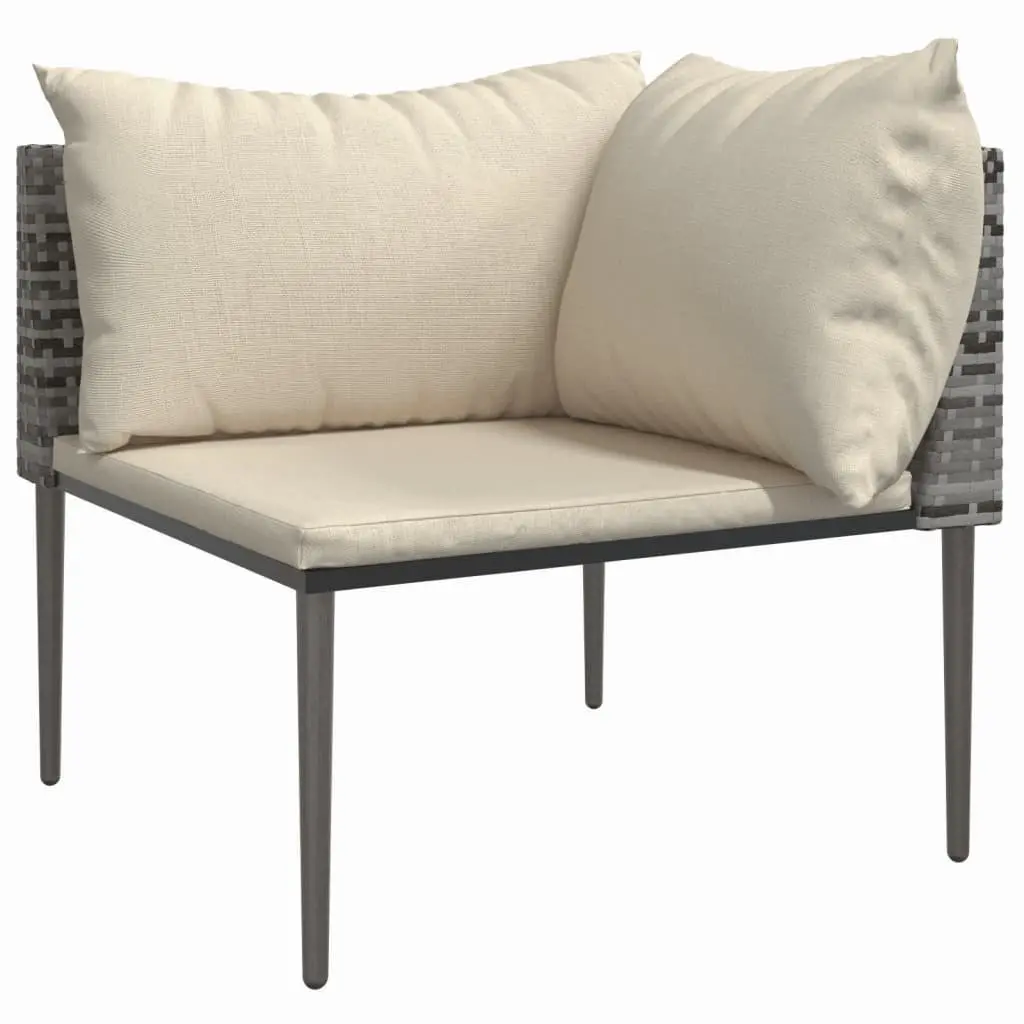 7 Piece Garden Lounge Set Outdoor Furniture Poly Rattan Grey with Cushions