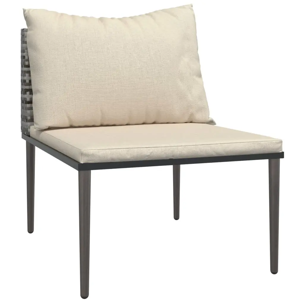 7 Piece Outdoor Garden Lounge Set Grey Poly Rattan Furniture with Cushions