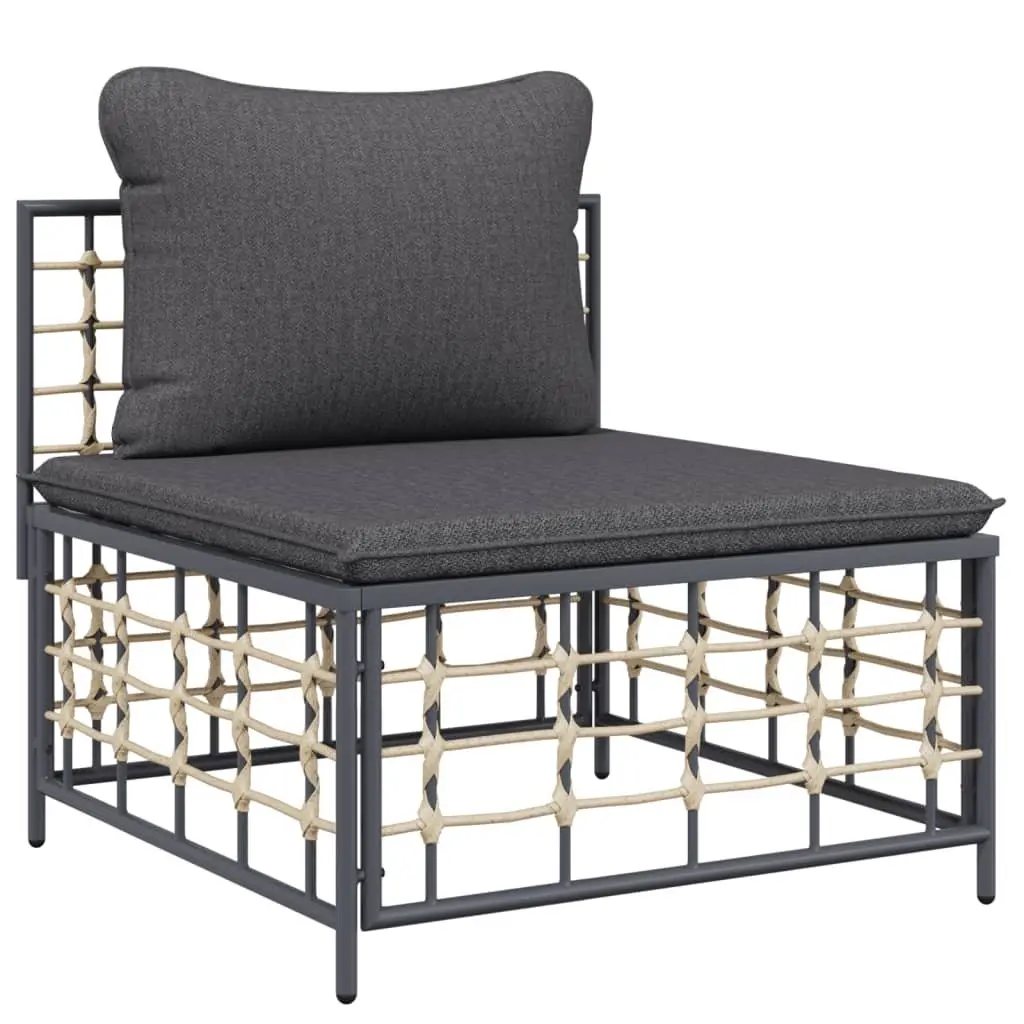 5 Piece Garden Lounge Set Outdoor Seating Furniture with Cushions Anthracite