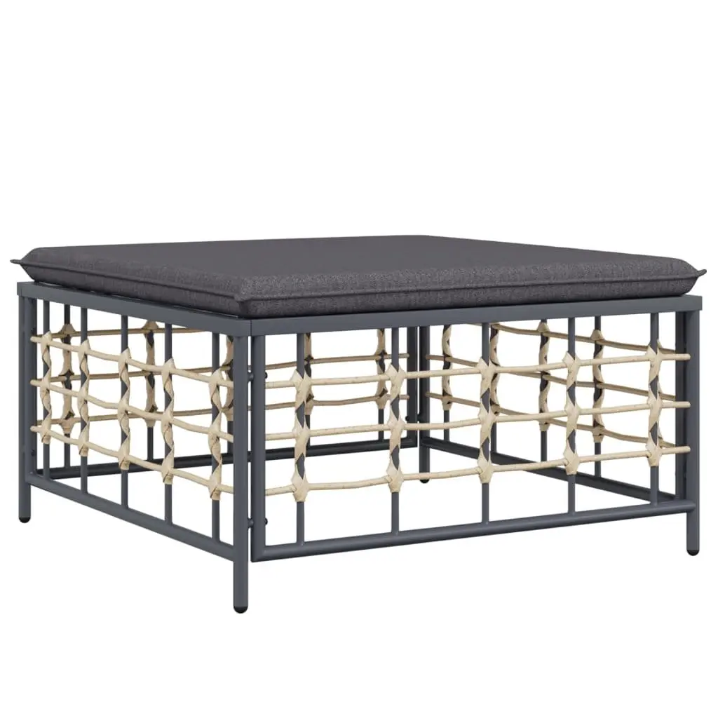 4 Piece Garden Lounge Set Weather-Resistant Poly Rattan Anthracite with Cushions