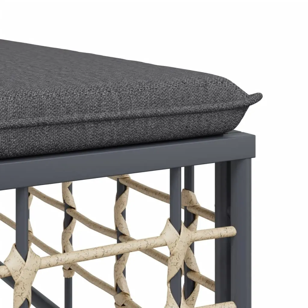 Garden Lounge Set 6 Piece Outdoor Sofa with Cushions Anthracite Poly Rattan and Steel Frame