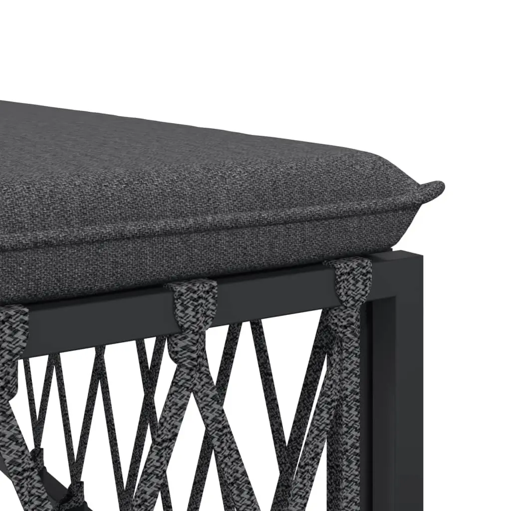 Garden Lounge Set Modular Sofa 6 Piece Anthracite Steel Frame