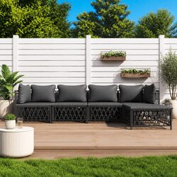 Garden Lounge Set 5 Piece Outdoor Furniture Modular Sofa with Cushions
