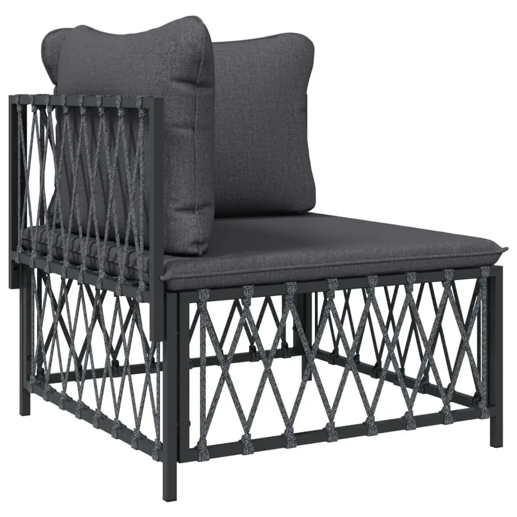 5 Piece Garden Lounge Set Anthracite Outdoor Furniture Sofa with Cushions