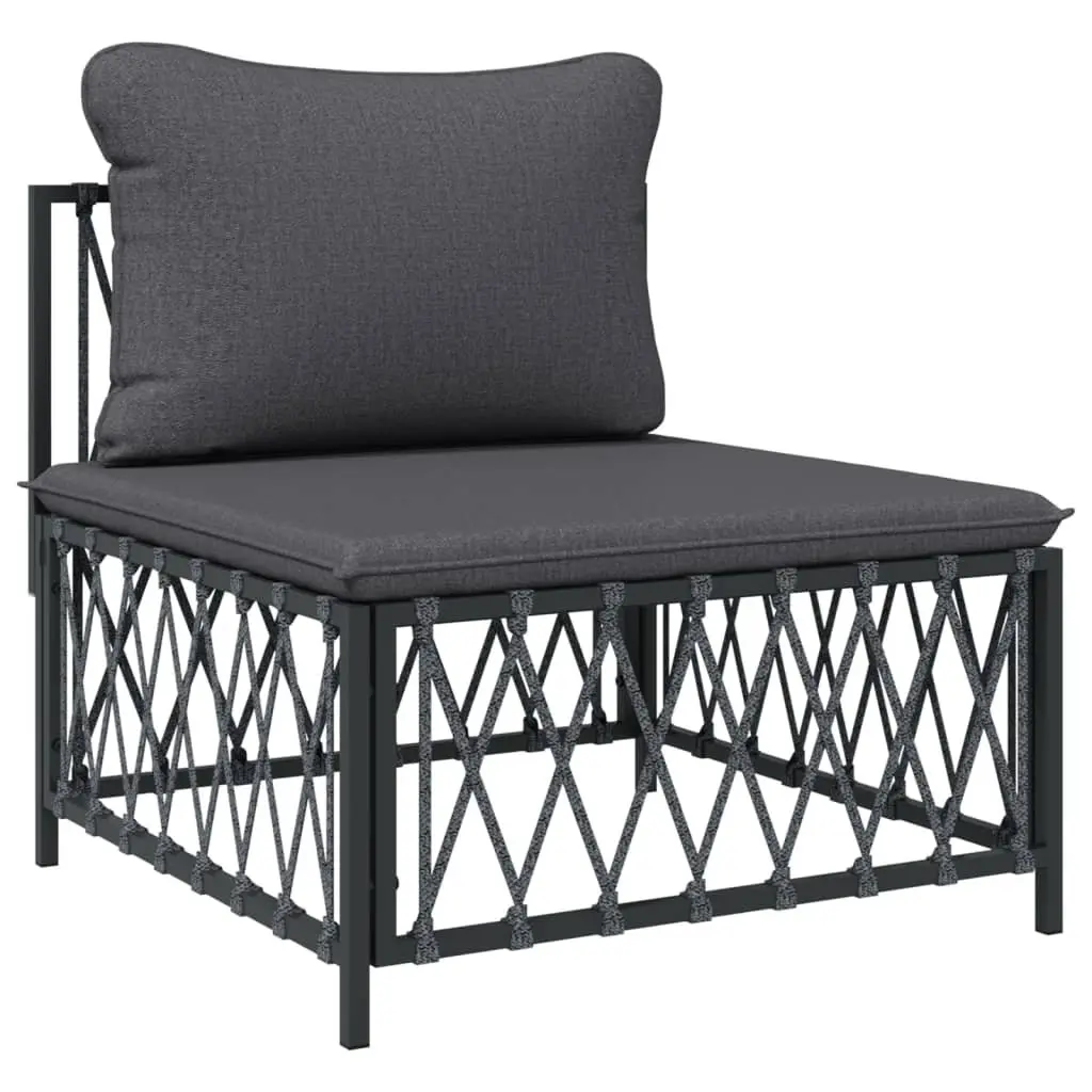 5 Piece Garden Lounge Set Anthracite Outdoor Furniture Sofa with Cushions