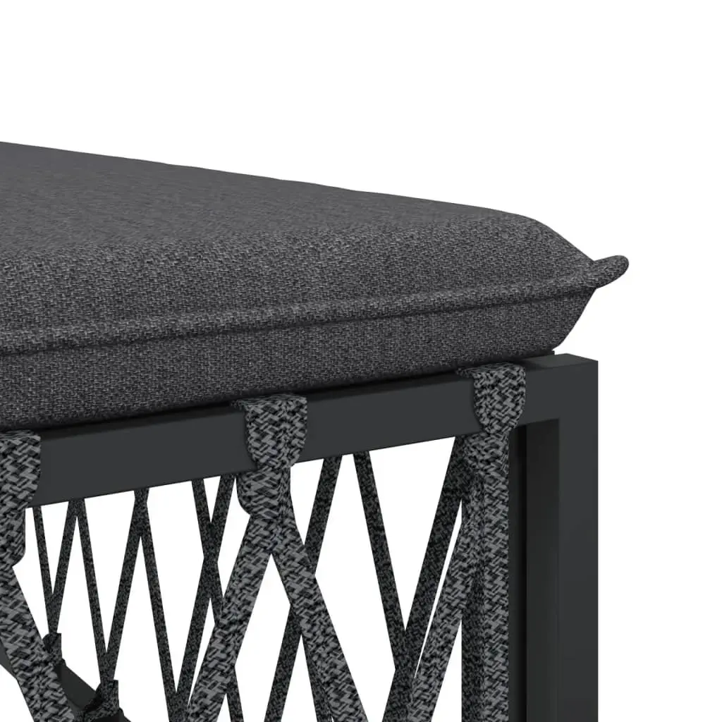 7 Piece Garden Lounge Set Anthracite Modular Outdoor Furniture with Cushions