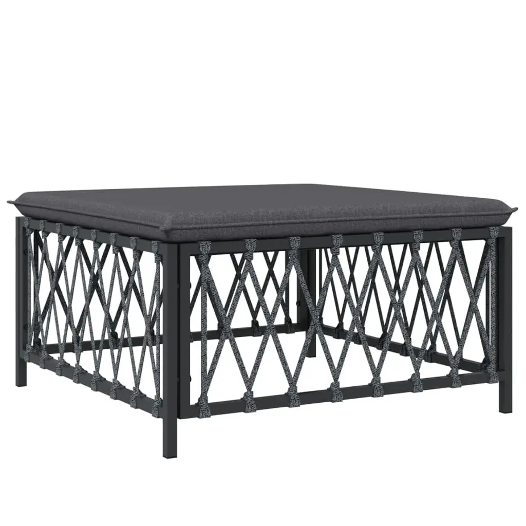 Garden Lounge Set 6 Piece Outdoor Furniture with Cushions Anthracite Steel Frame