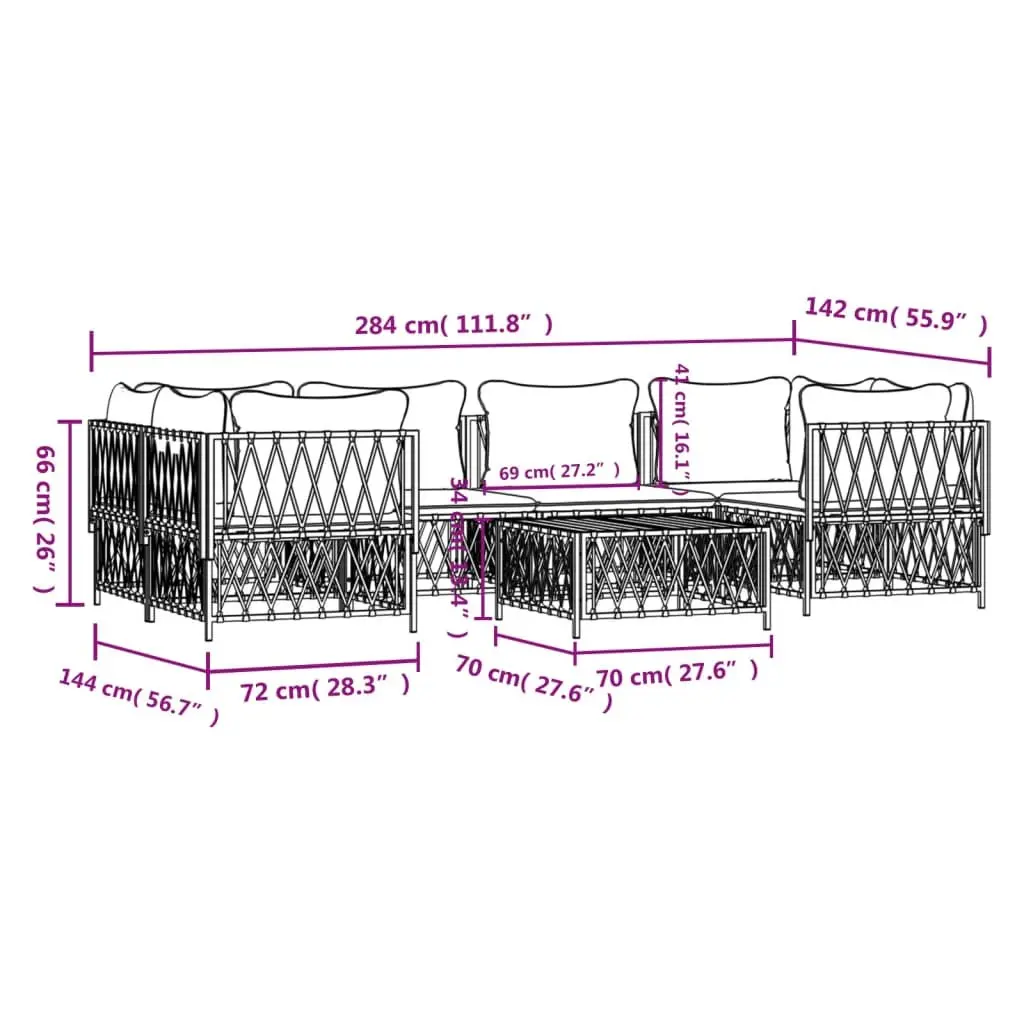 7 Piece Garden Lounge Set Outdoor Sofa Furniture Anthracite with Cushions