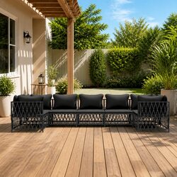 Garden Lounge Set 7 Piece Outdoor Furniture Modular Sofa with Cushions