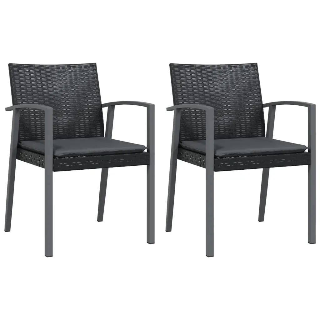 Garden Dining Set 3 Piece Outdoor Furniture with Cushions Poly Rattan Steel