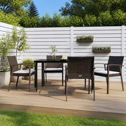 Garden Dining Set 5 Piece Outdoor Furniture Patio Table Chairs with Cushions