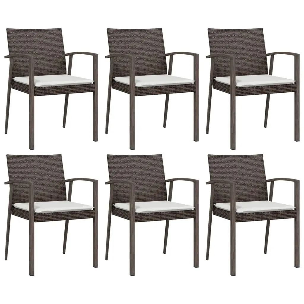 Garden Dining Set 7 Piece Outdoor Furniture Weather-resistant PE Rattan Steel Table Brown