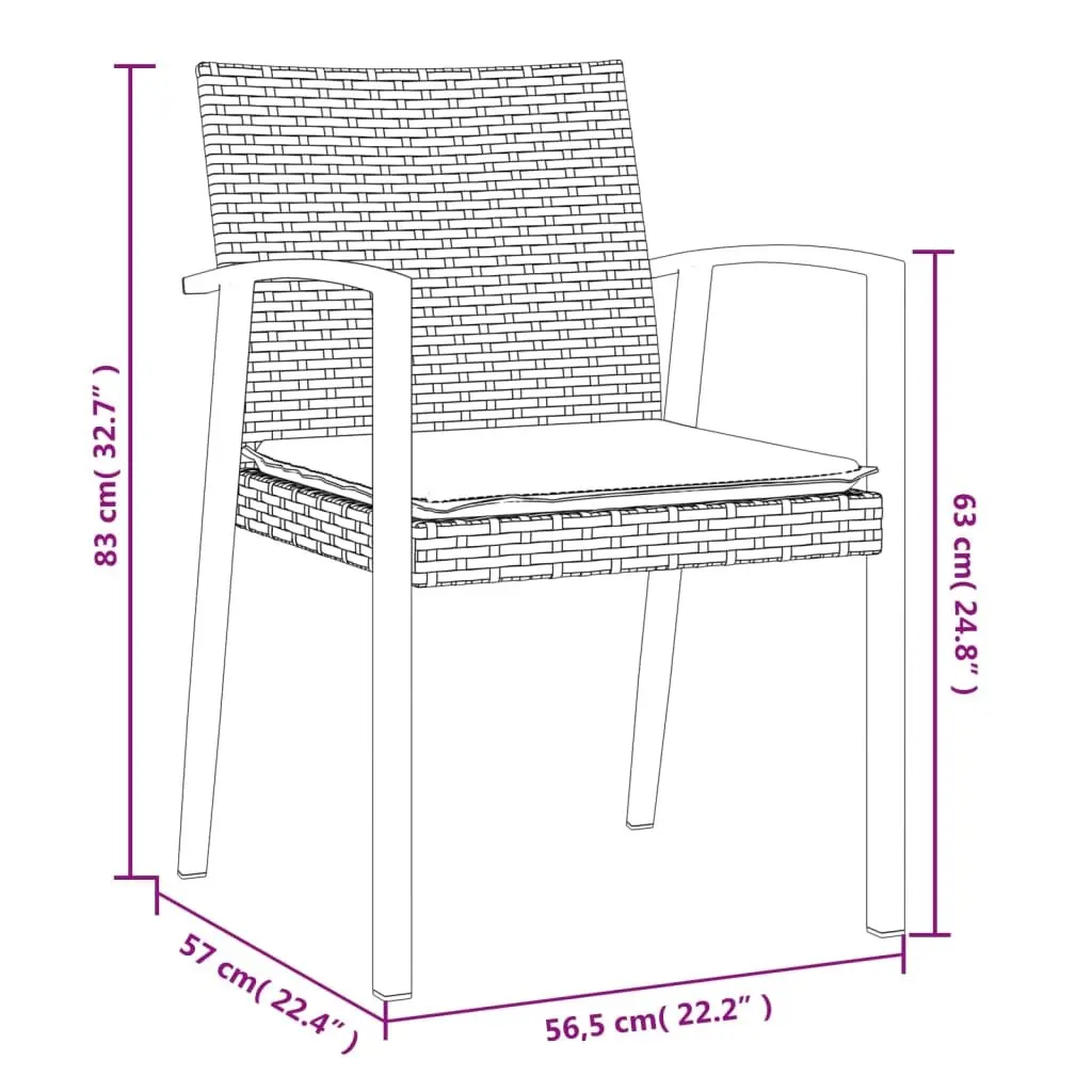 Garden Dining Set 7 Piece Outdoor Furniture Weather-resistant PE Rattan Steel Table Brown