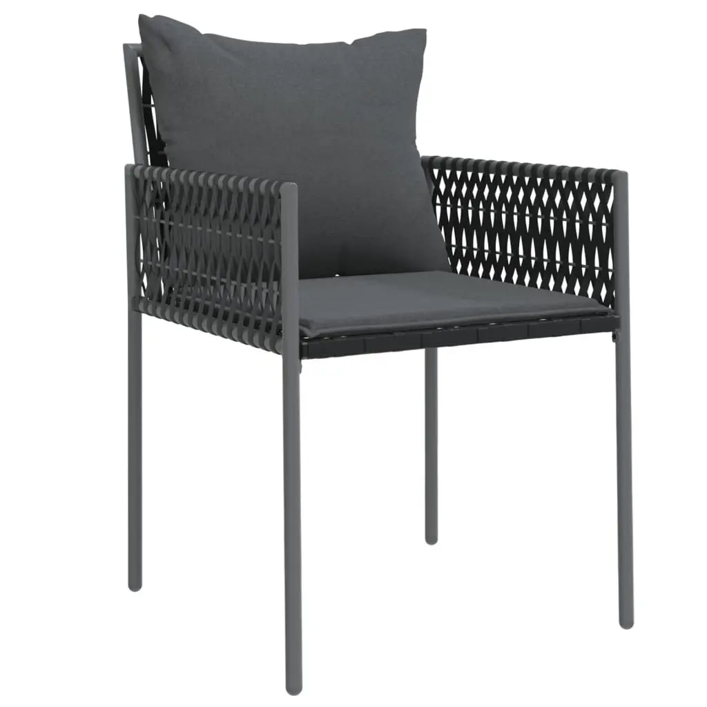 5 Piece Garden Dining Set with Cushions Poly Rattan Steel Outdoor Furniture