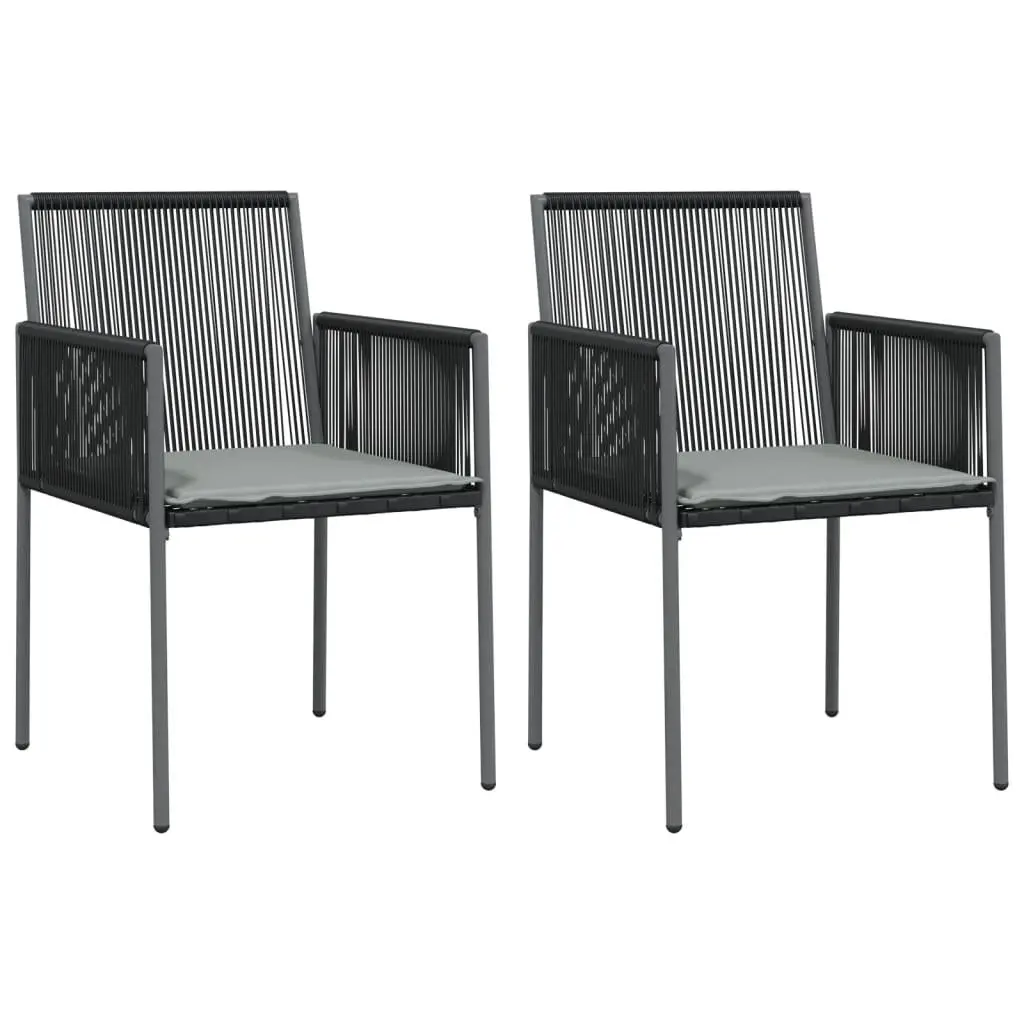 Garden Dining Set 3 Piece Outdoor Furniture Black Poly Rattan Steel Frame