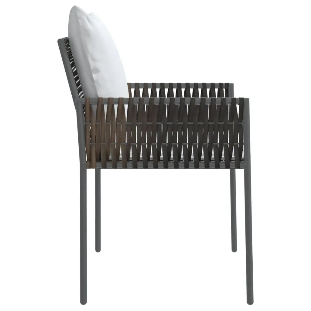 Garden Chairs 4 Piece Brown Outdoor Seating PE Rattan Steel Frame with Cushions