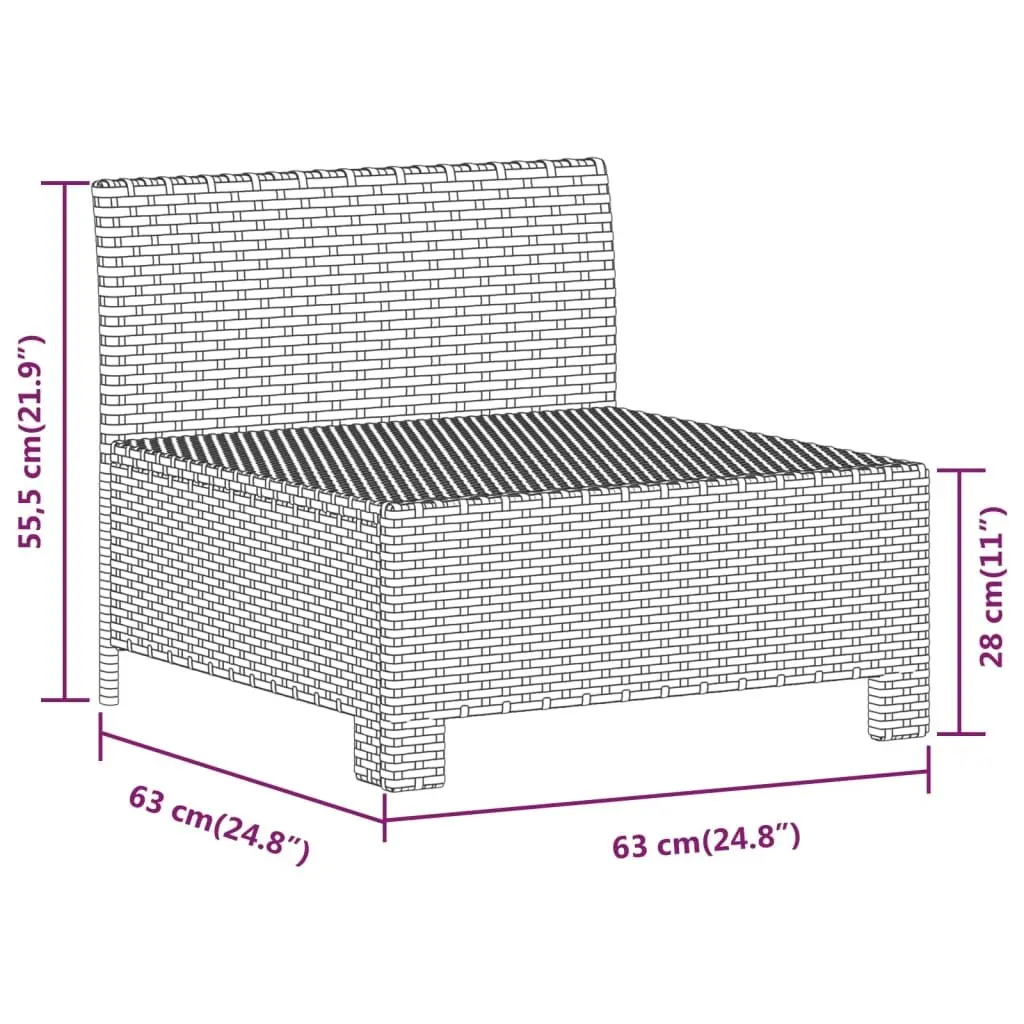 3 Piece Outdoor Garden Lounge Set Grey Poly Rattan with Cushions Patio Furniture