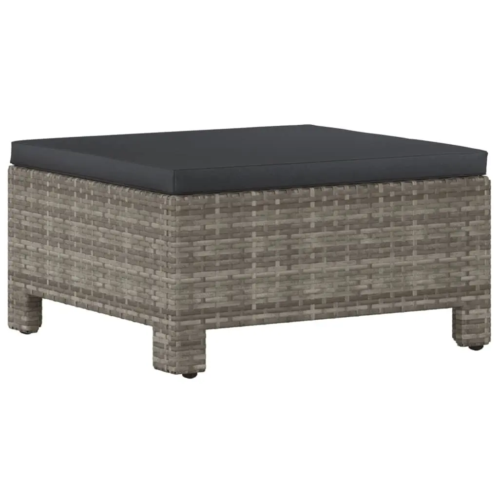 5 Piece Outdoor Garden Lounge Set with Cushions Grey Poly Rattan Furniture