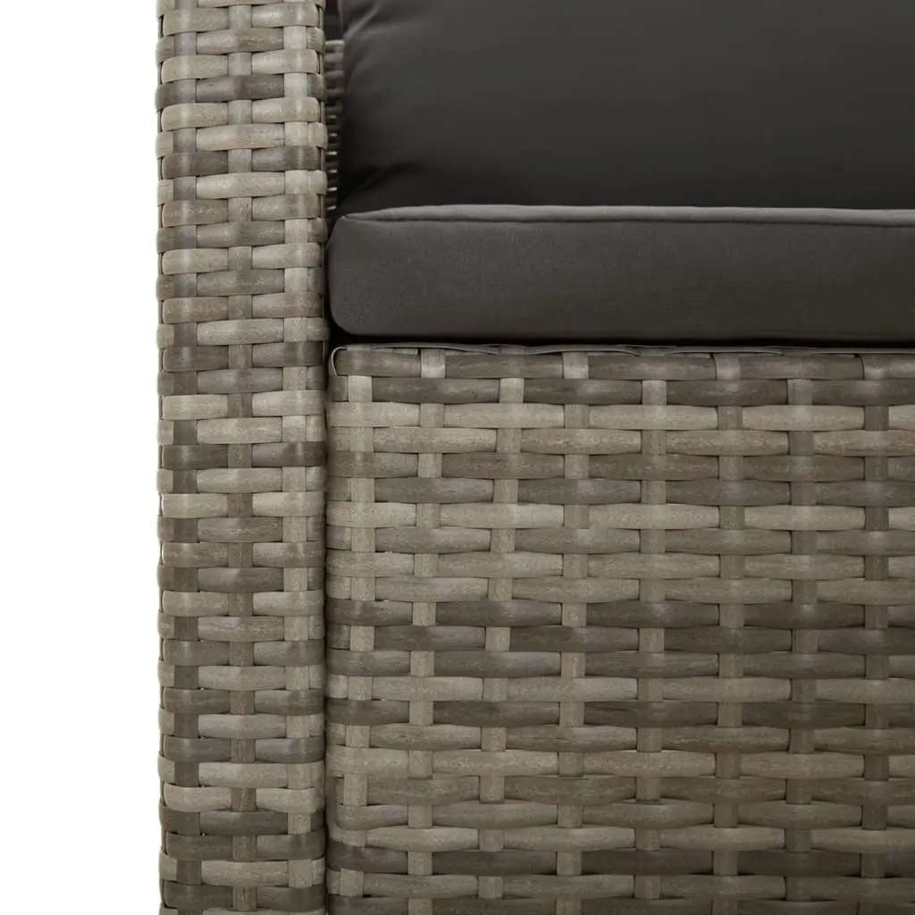 5 Piece Outdoor Garden Lounge Set with Cushions Grey Poly Rattan Furniture