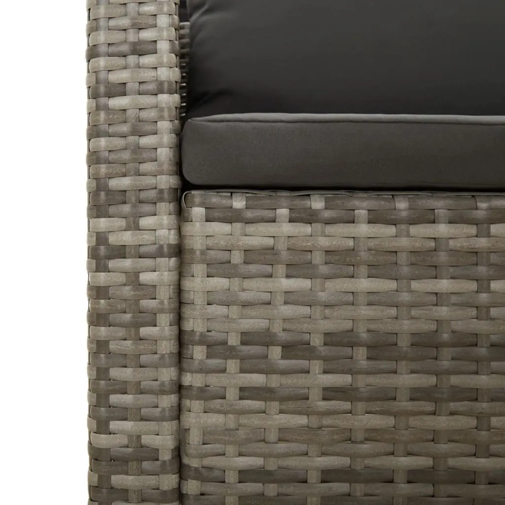 5 Piece Garden Lounge Set Outdoor Furniture Grey Poly Rattan Cushions Seating