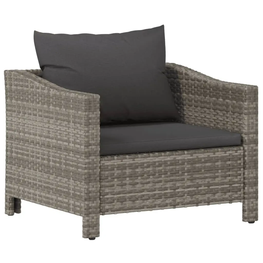 Garden Lounge Set 8 Piece Outdoor Furniture Grey Poly Rattan Modular Cushions