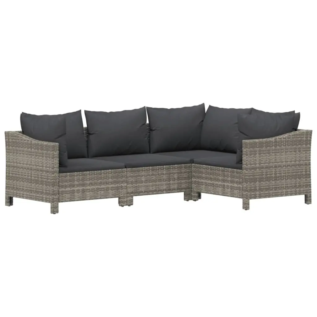 7 Piece Garden Lounge Set Outdoor Patio Furniture Grey Cushions Sectional Sofa