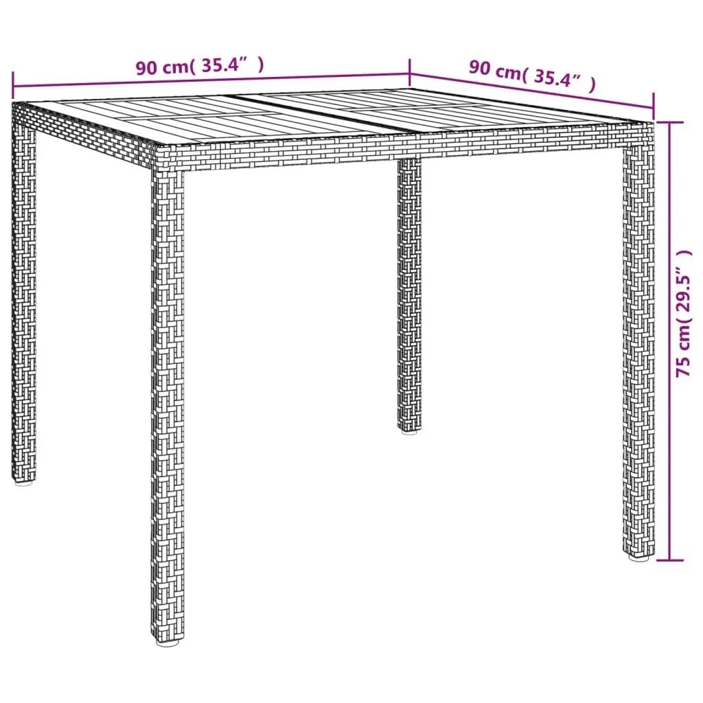 Garden Dining Set 3 Piece Outdoor Furniture Grey Poly Rattan with Cushions