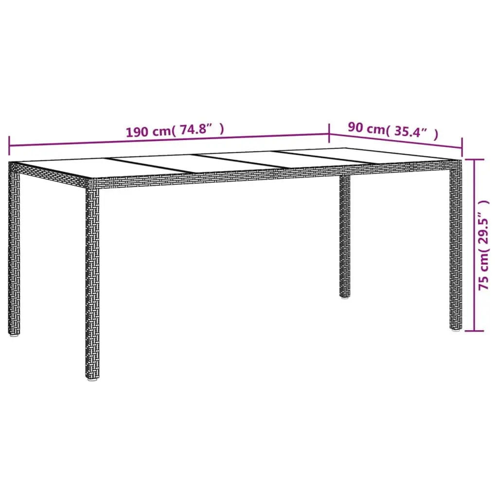 7 Piece Garden Dining Set Outdoor Furniture Grey Poly Rattan Chairs Table