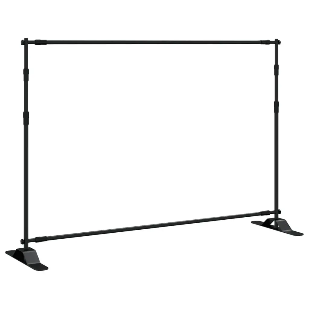 Backdrop Stand Adjustable 175-305 cm Width 100-243 cm Height Black Steel 2 pcs
