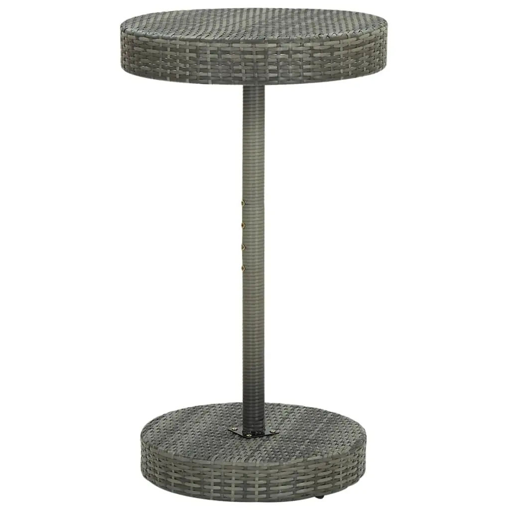 Garden Bar Set 3 Piece Grey Outdoor Furniture Patio Rattan Stool Table Combo