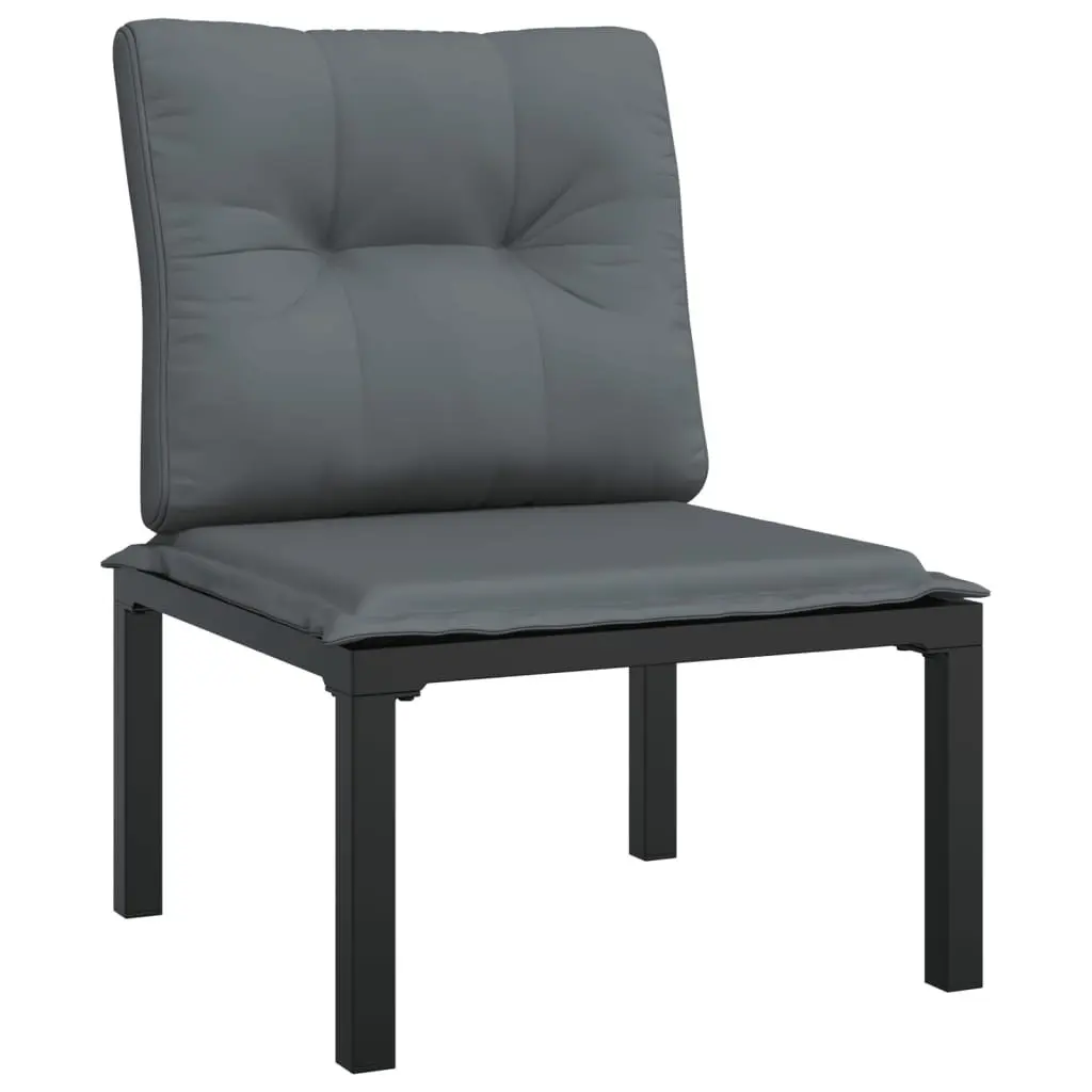 Garden Lounge Set Modular Outdoor Furniture 3 Piece Poly Rattan Black Grey