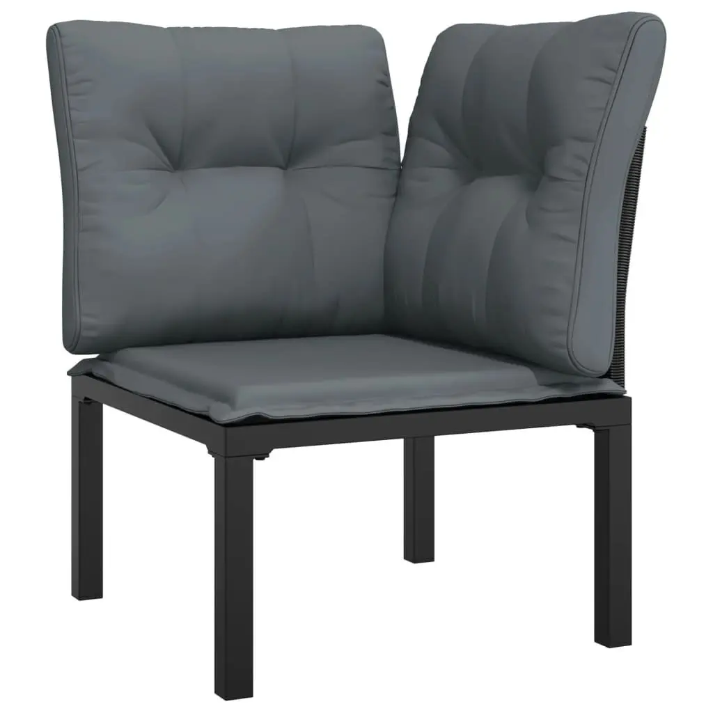 5 Piece Outdoor Garden Lounge Set Weather-Resistant PE Poly Rattan Black