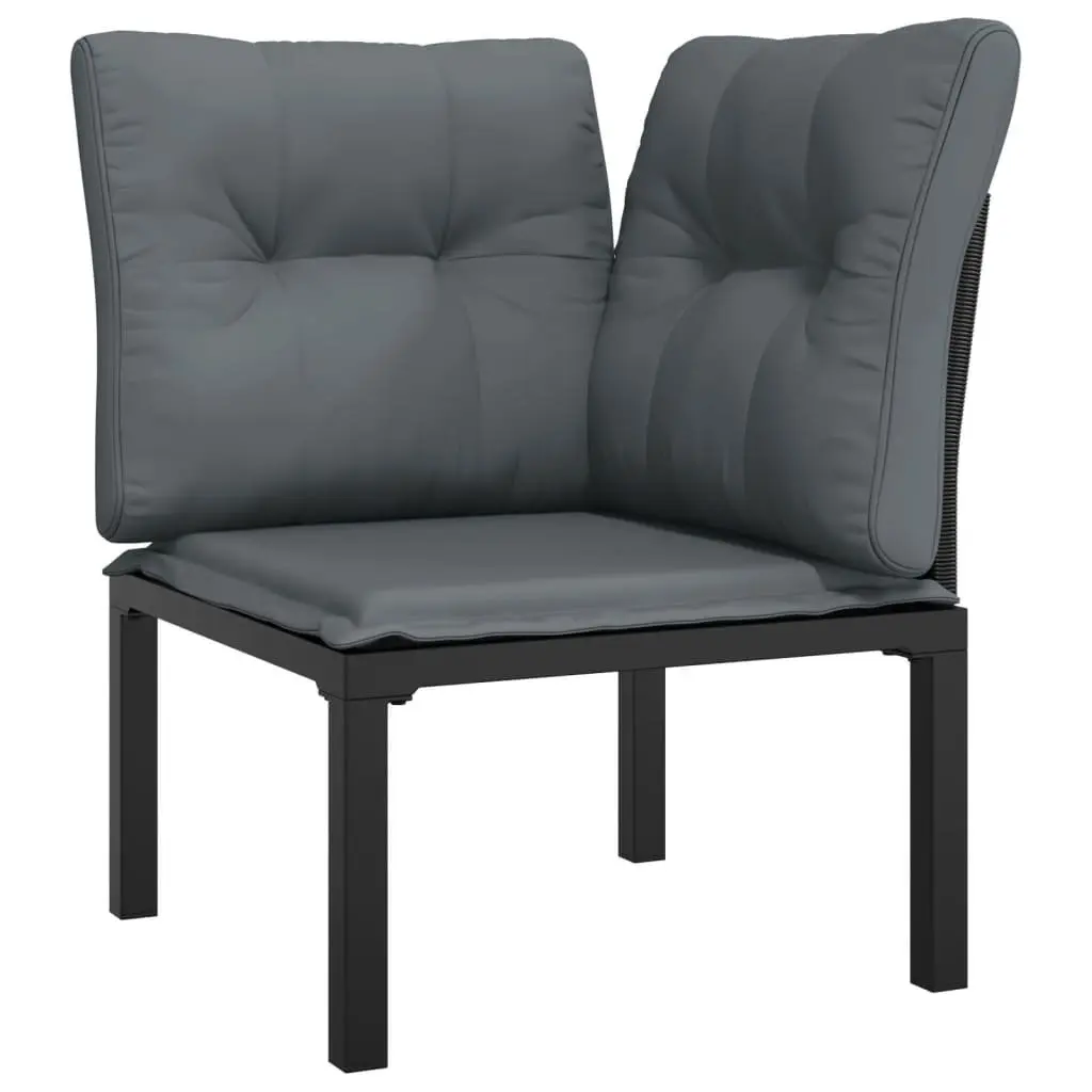 Garden Lounge Set 8 Piece Outdoor Furniture Poly Rattan Black Grey Patio Sofa