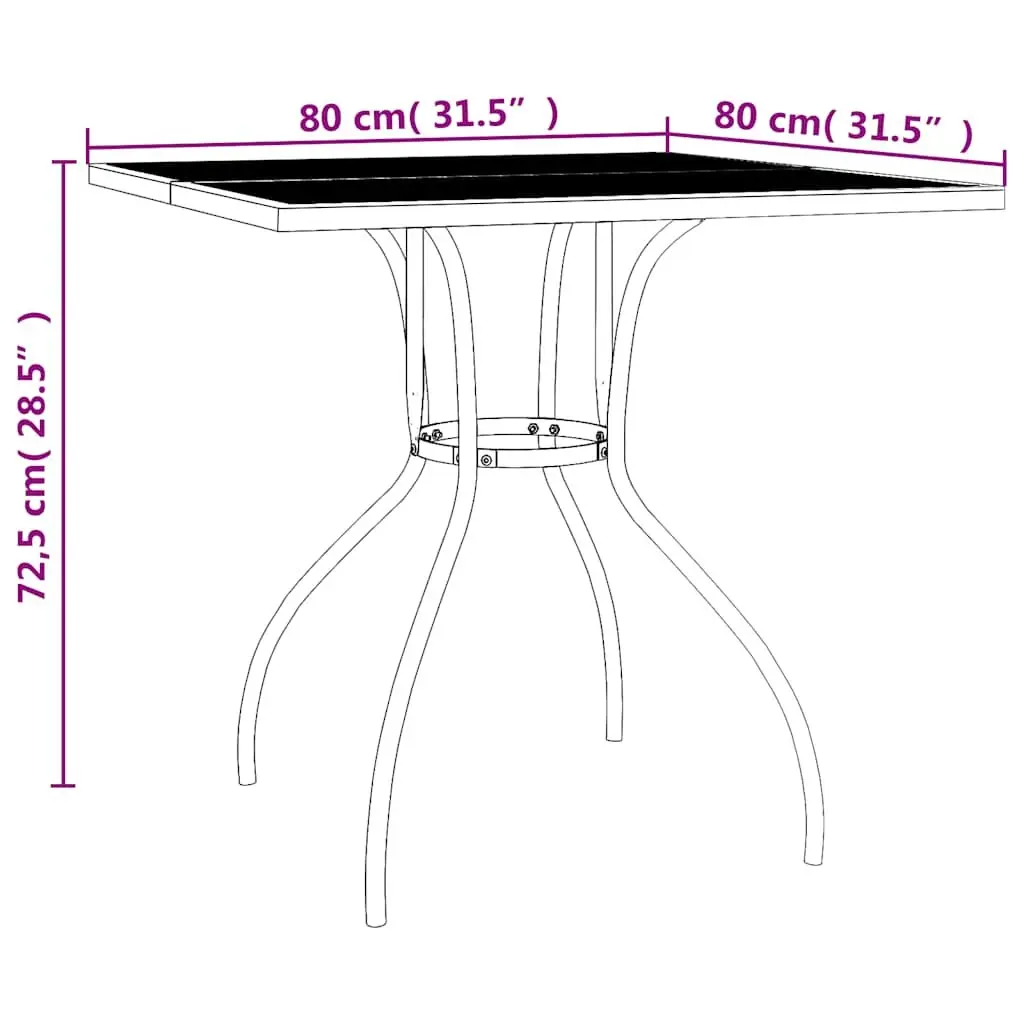 Outdoor Dining Set 3 Piece Garden Furniture Anthracite Steel Stackable Chairs